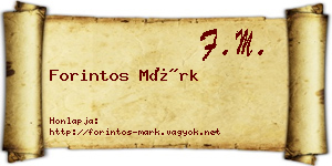 Forintos Márk névjegykártya