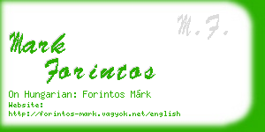 mark forintos business card